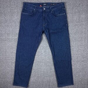 34 Heritage Courage Jeans Mens 38x32 Mid Rise Straight Blue Denim Stretch‎